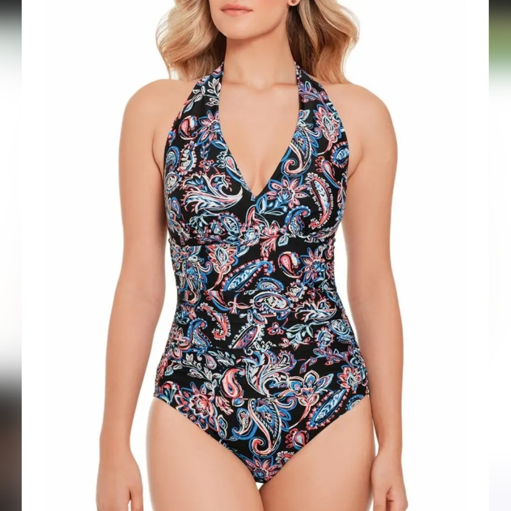 TIME AND TRU Women's M 8-10 Paisley 1pc Swimsuit NEW